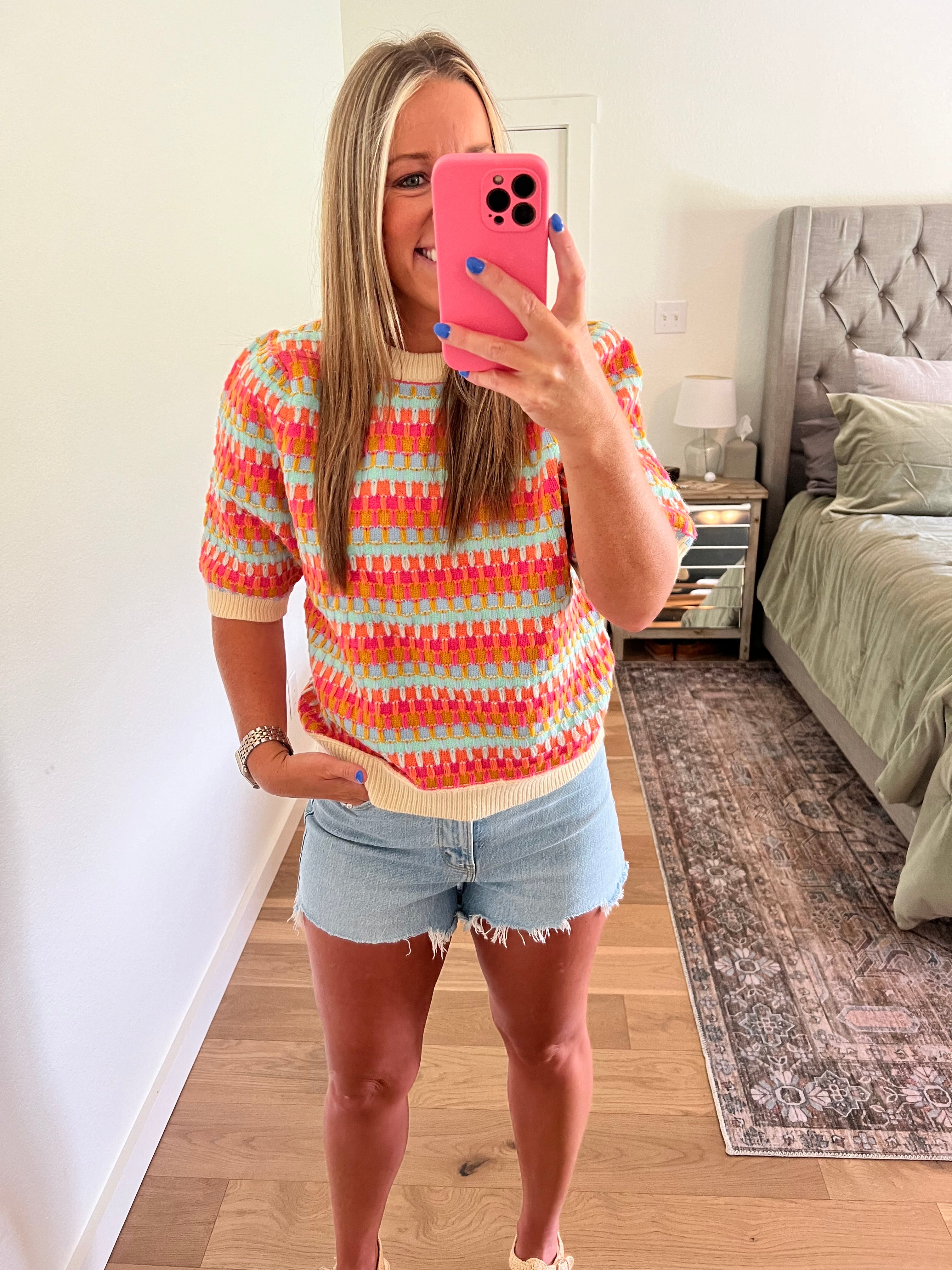 Multi color sweater top