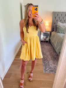 Yellow scalloped dress