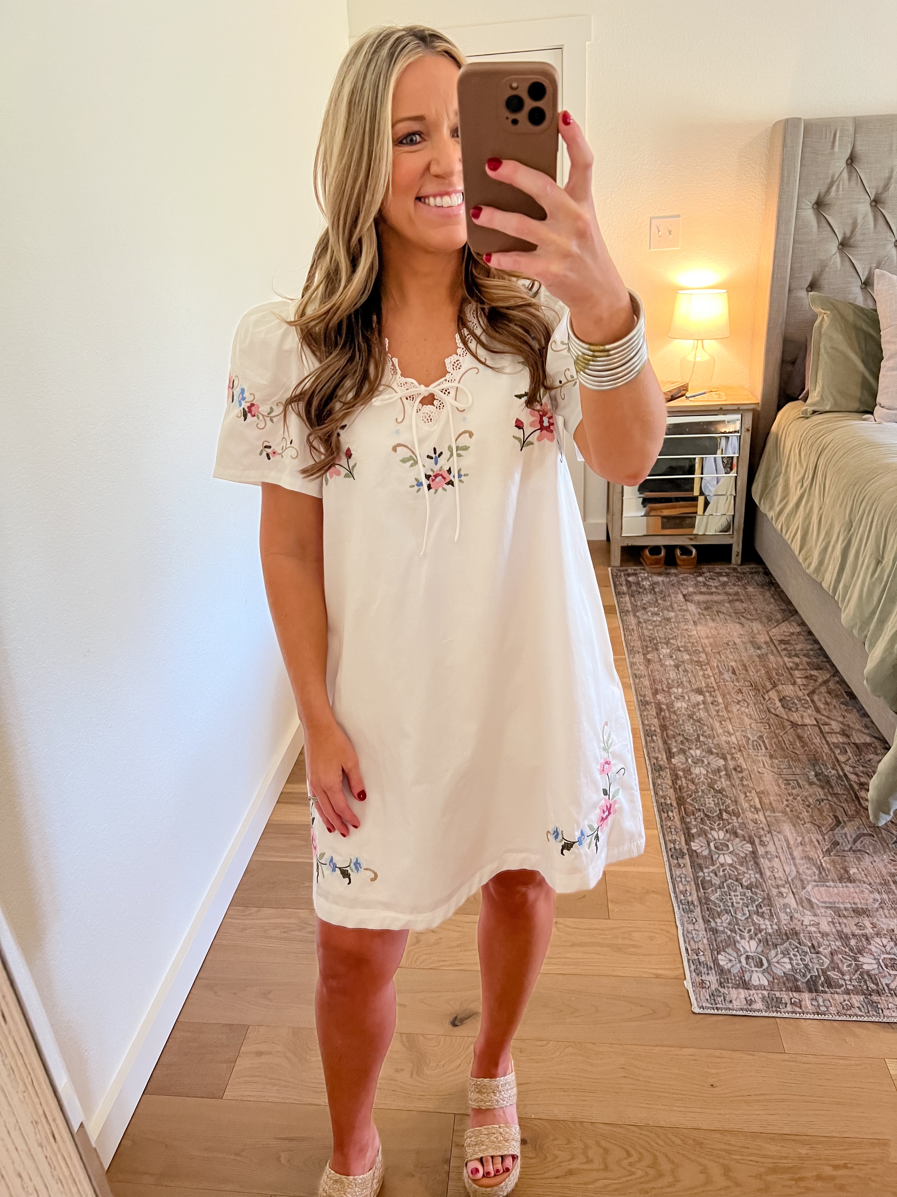 White embroidered dress