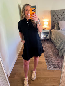 Black polo dress