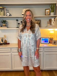 Taupe metallic dress