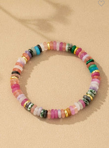 Multi agate bead bracelet