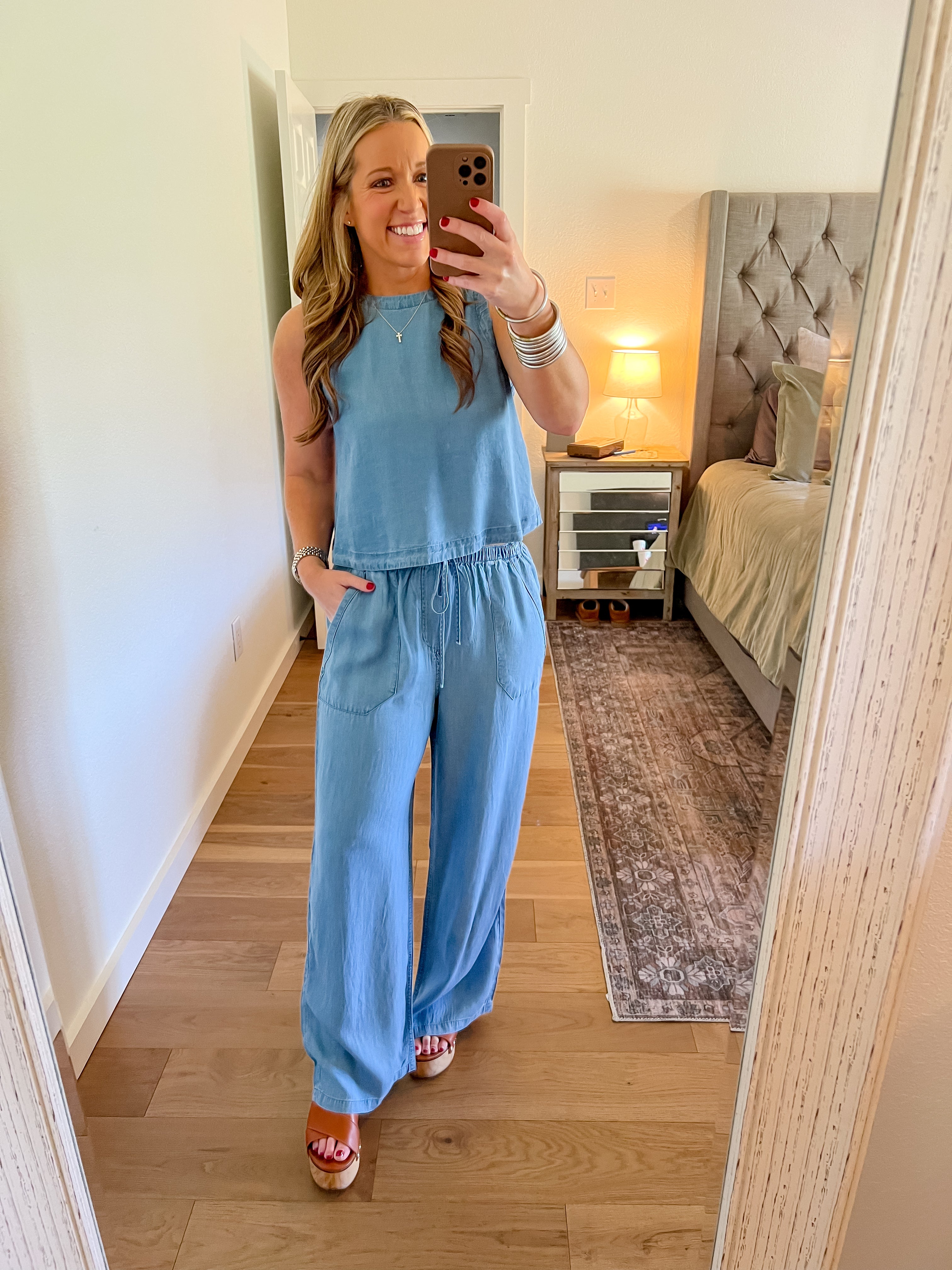 light chambray tank