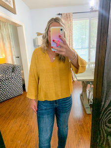 Cropped mustard sweater